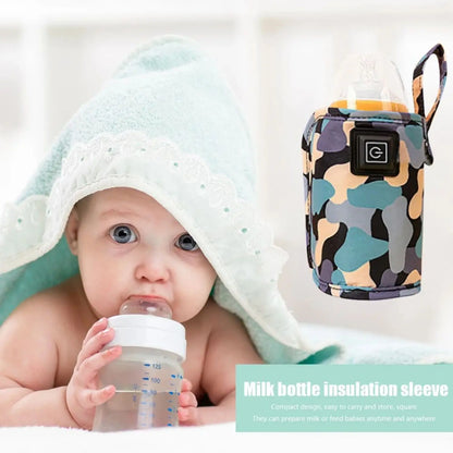 USB Milk Water Warmer Travel Stroller Insulated Bag Baby Nursing Bottle Heater Safe Kids Supplies for Outdoor Winter