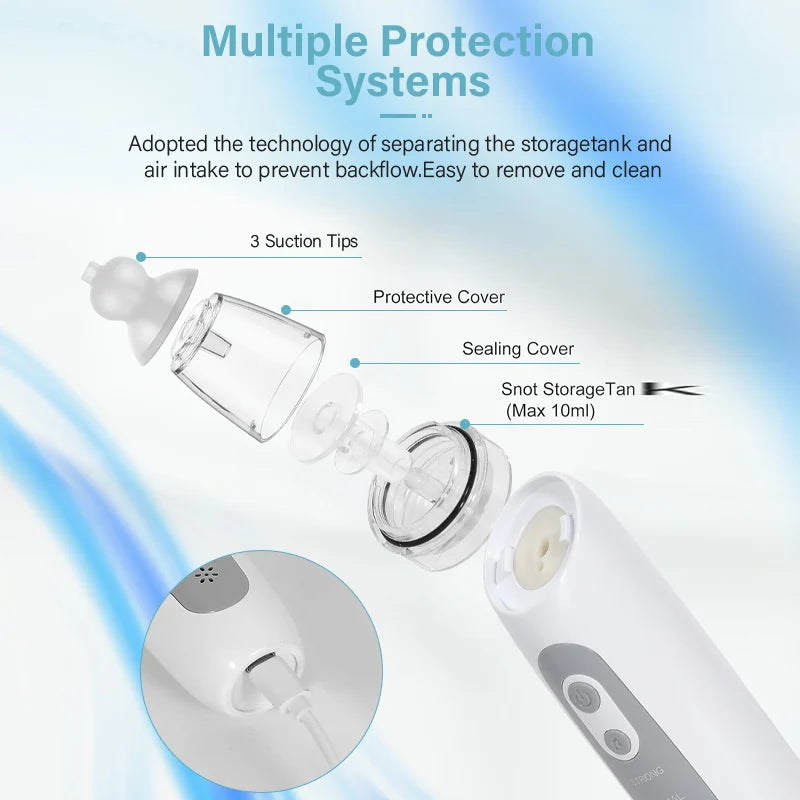 2025 New Pattern Baby Electric Nasal Aspirator Charging Version Newborn Baby Nasal Aspirator Suck Out Prevent Nasal Congestion