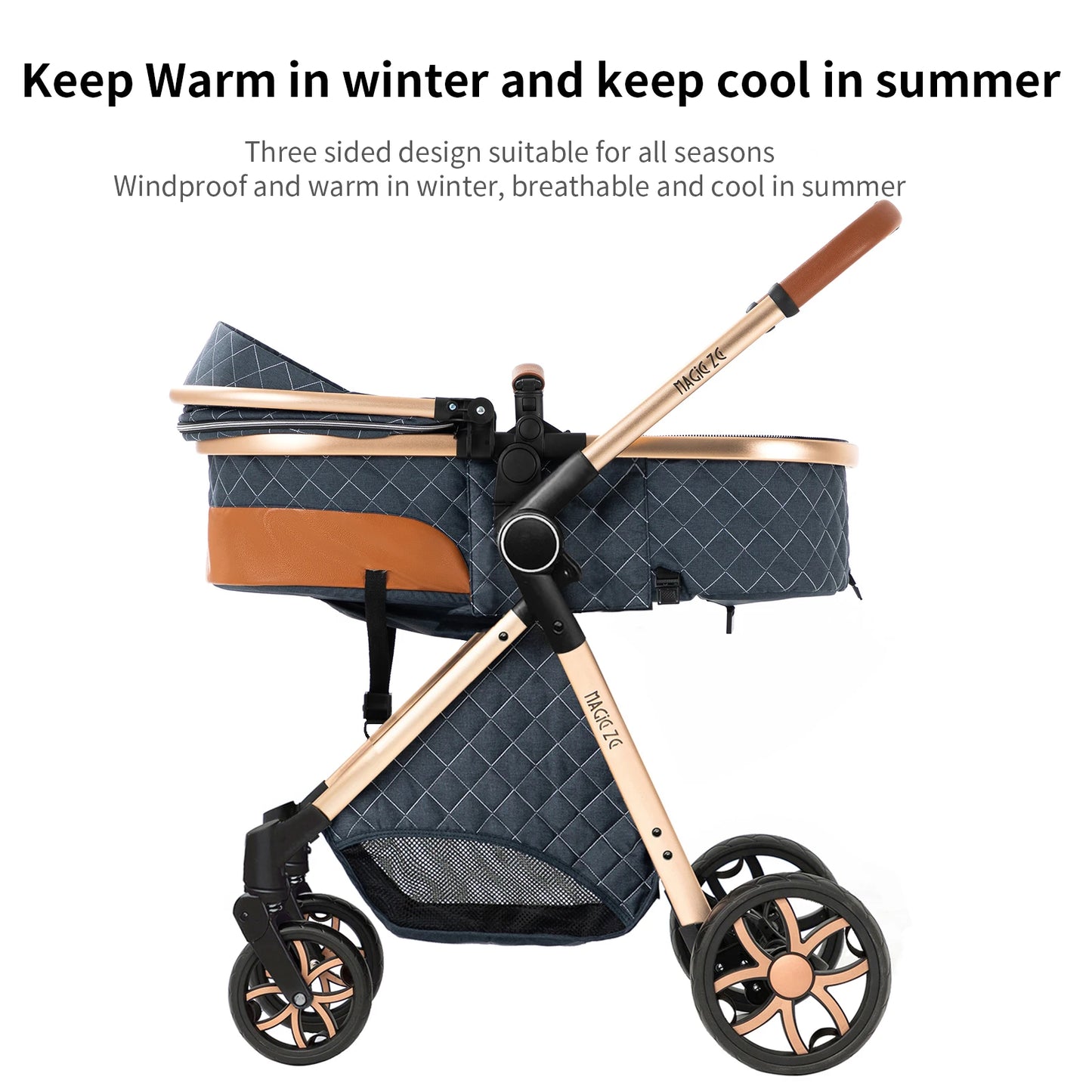 Your All-in-One Travel Solution: 3-in-1 Lightweight Stroller & Pram for All Terrains, Suitable from Birth with Easy Compact Fold
