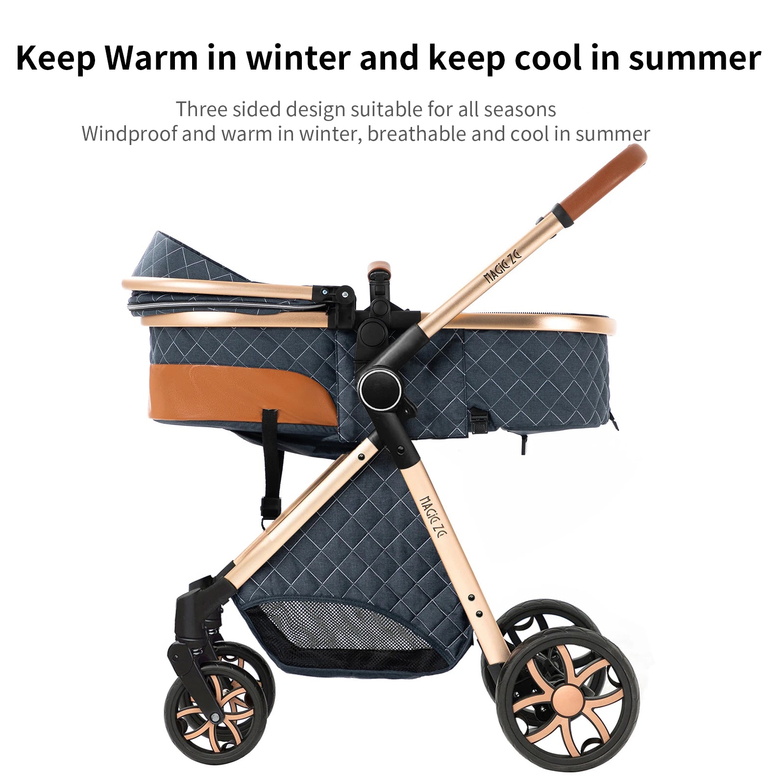 Your All-in-One Travel Solution: 3-in-1 Lightweight Stroller & Pram for All Terrains, Suitable from Birth with Easy Compact Fold by Baby Paradise