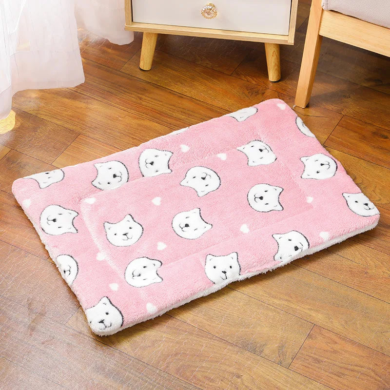 Cute Small Dog Mat Double-sided Use Winter Warm Medium Cat Sofa Blanket Skin-friendly Puppy Bed Cushion Pet Bed Accessories by Baby Paradise