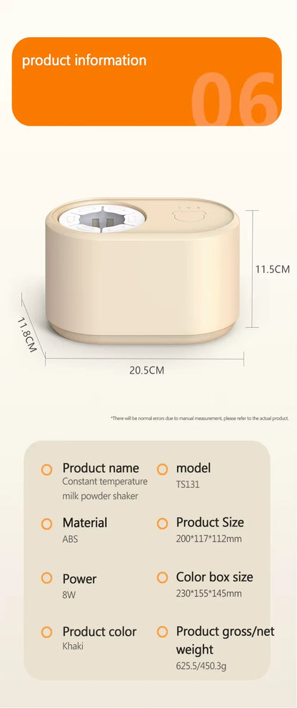 Electric Milk Bottle Shaker, USB Smart Intelligent Milk Powder Mixer, Lithium battery, Baby Formula Maker, Divine Device