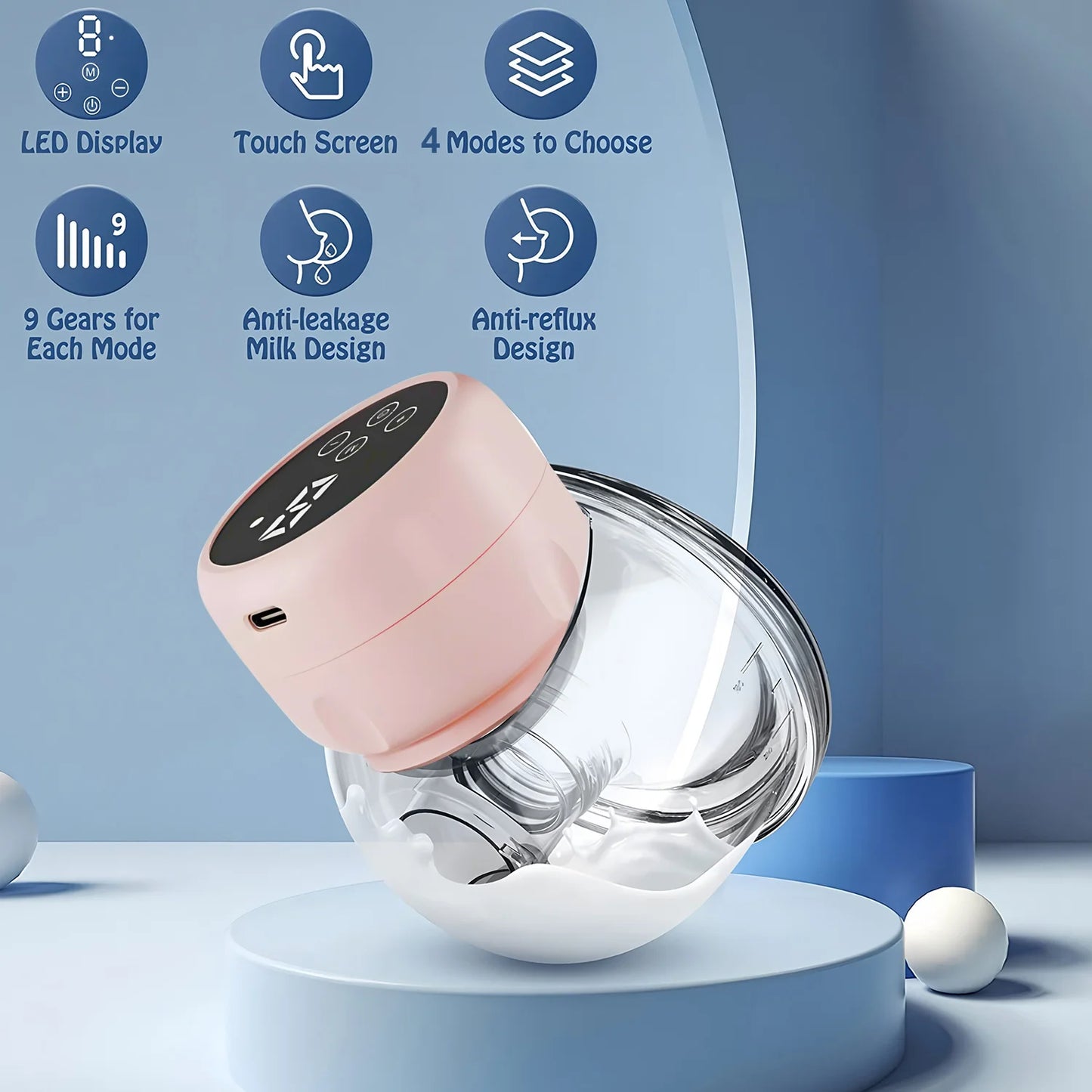 USB Wearable Breast Pump Breast Milk Milking Baby Supplies
