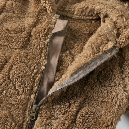 0-18Months Newborn Baby Romper Winter Thicken Flannel Warm Clothes Infant Boy Girl Oneies Pyjamas Heart-Shaped Hooded Jumpsuits