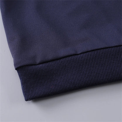 2PCS Spring and Autumn Baby Children's Long sleeved Simple Solid Color Polyester Little Bear Embroidered Hoodie Set of Two