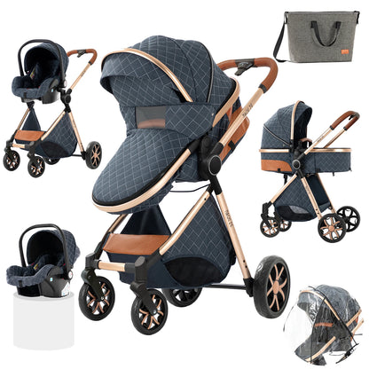Baby Stroller 3 in 1 Newborn Baby Carriage Lightweight Newbaby Car Travel Pram For Newborn Baby High Landscape Stroller Baby