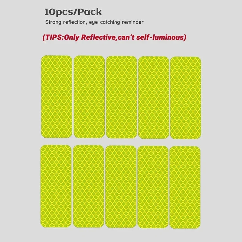 10pcs Waterproof Night Anti-collision Reflective Patch Multifunction Stroller Accessories Baby Stroller Safety Warning Sticker