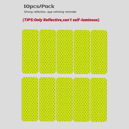 10pcs Waterproof Night Anti-collision Reflective Patch Multifunction Stroller Accessories Baby Stroller Safety Warning Sticker