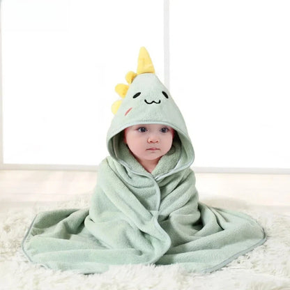 Hot Selling New Animal Hooded Baby Bath Towel Soft Cap Warm And Fast Absorbent Coral Velvet Bathrobe For Boys And Girls