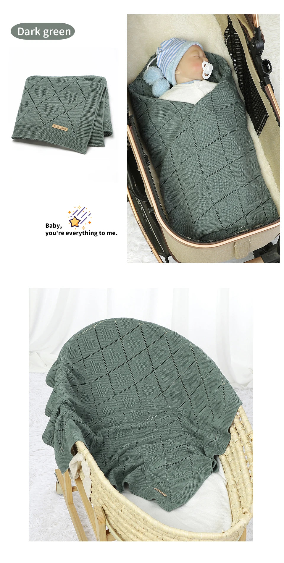 Baby Blankets Super Soft Newborn Cotton Knit Month Stroller Nursery Swaddle Wrap Quilts 90*70cm Infant Boy Girl Sleeping Covers