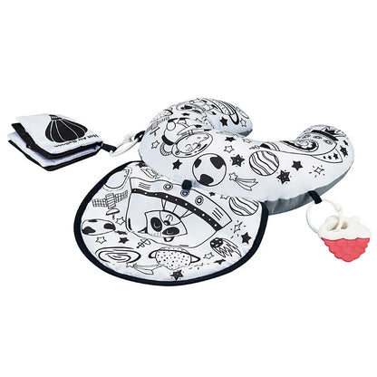 Montessori High Contrast Sensory Toys Baby Pillow Tummy Time Toy Newborn Head-up Training Pillow Teether Rattles 0 6 12 Months