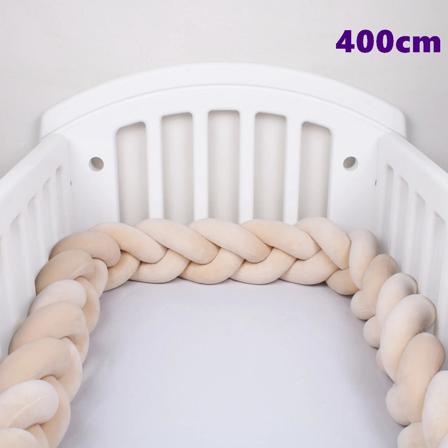  1M/2M/3M/4M Knot Braid Baby Bed Bumper Infant Cradle Protector Plush Pillow Cushion Crib Anti-collision Room Decor