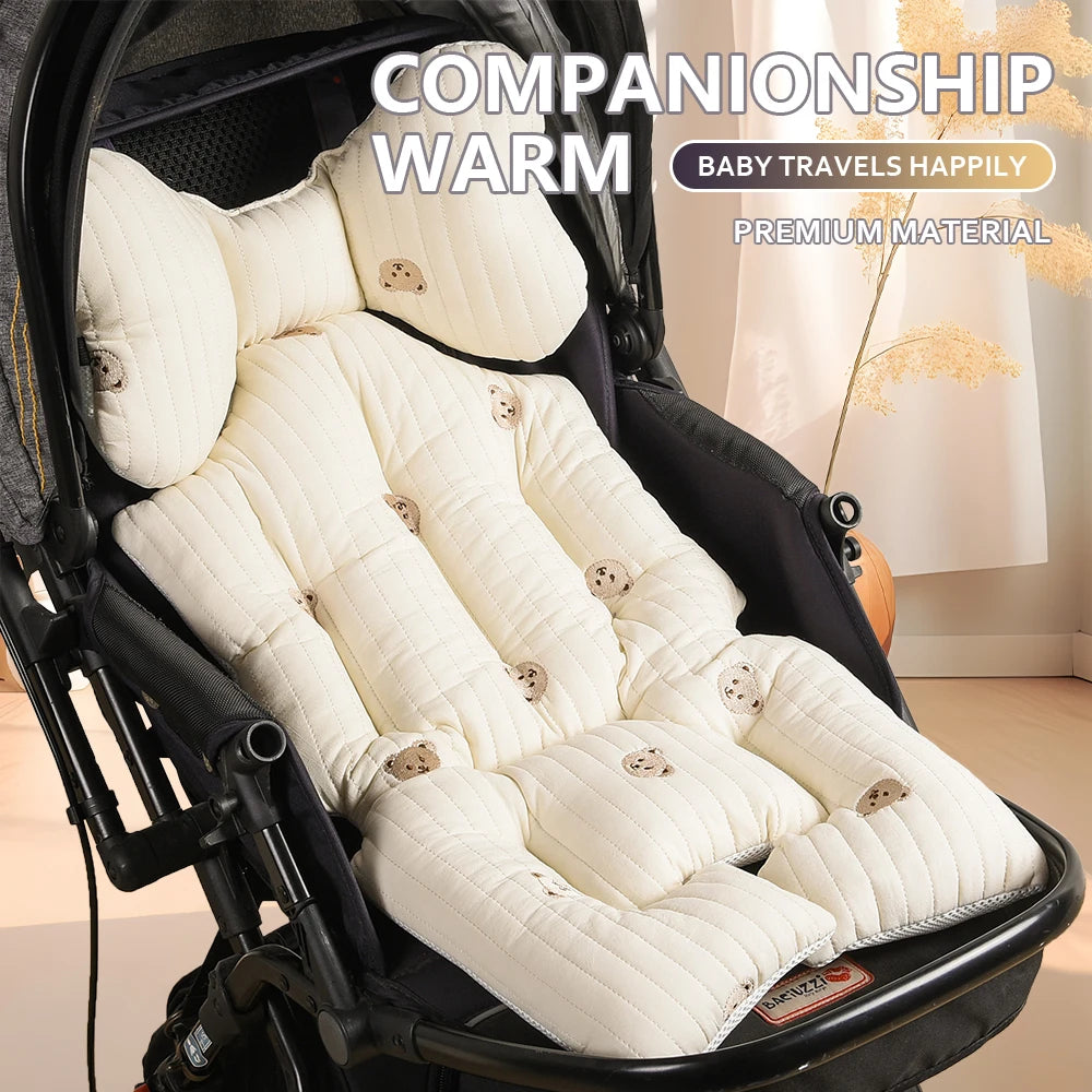 Autumn and winter warm baby stroller seat cushions thickened cotton child stroller baby seat cushions universal four seasons by Baby Paradise