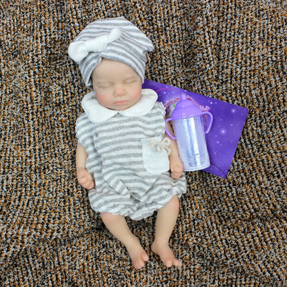 33CM Open Mouth Silicone Loulou Girl&Boy Bebe Reborn Dolls Handmade Painted Full Body Soft Solid Silicone Newborn Baby Doll Toy