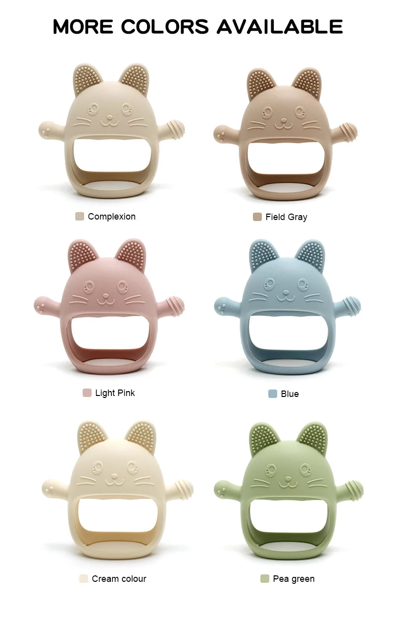 Never Drop Silicone Teething Toys for Babies,Infant Hand Teether Paci by Baby Paradise