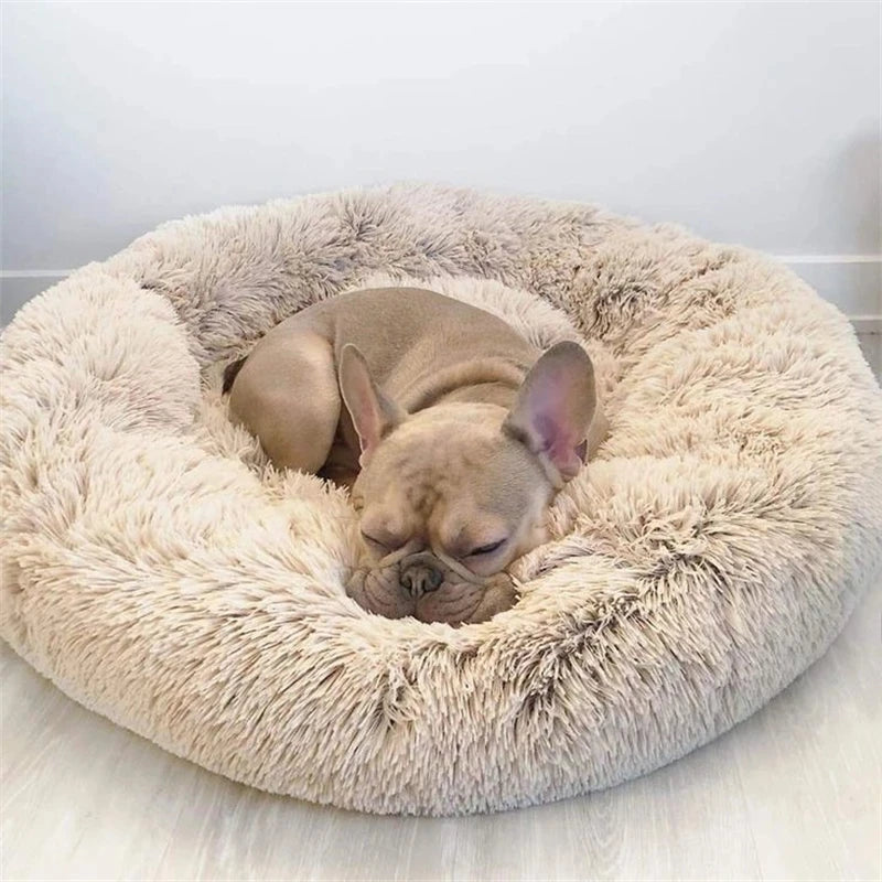 40-90cm 6 Sizes Round Pet Bed for Large Dog Bed Super Soft Cat Bed Plush Dog House for Medium Dog House Winter Warm Sleeping