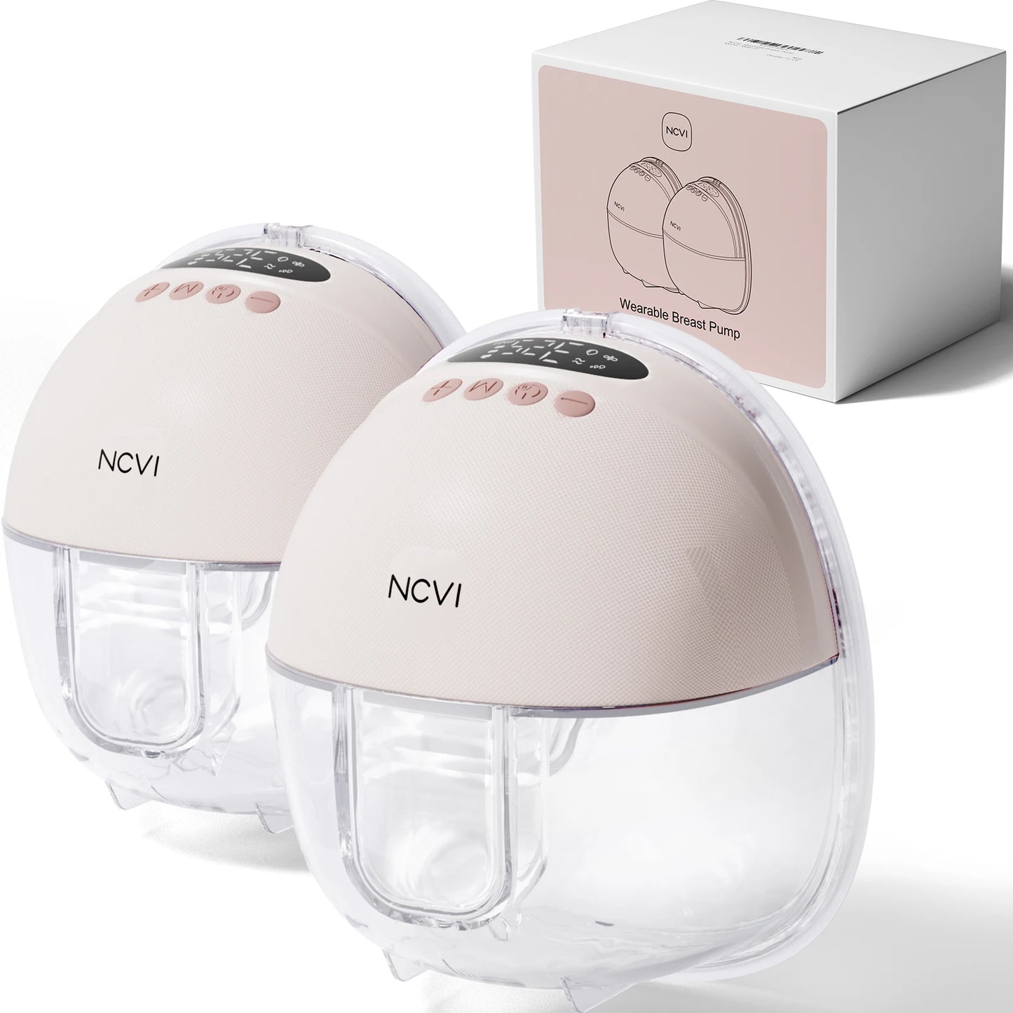NCVI Electric Breast Pump,Wearable for Breastfeeding,Hands-Free, 4 Modes 9 Levels, 3 Flange Sizes(19/21/24mm), Smart Display