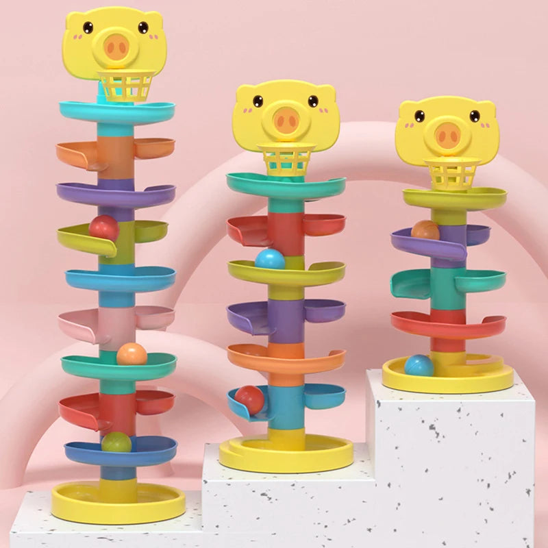 Baby Toy Ball Drop Toys for Toddler 1-3Y Rolling Ball Pile Tower Montessori Educational Stacking Games for Babies Sensory Toys by Baby Paradise