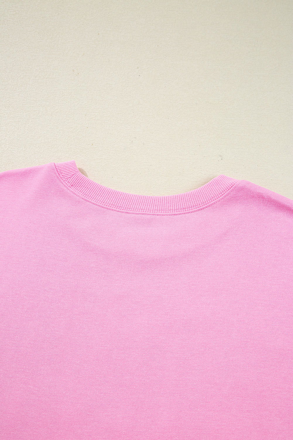 Pink Bow Sequin XOXO Letter Graphic Exposed Seam Sweatshirt